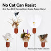 Retractable Cat Teaser Wand with Feather and Plush Attachments