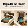 Pet Food and Water Bowl with Separate Compartments and Measured Feeding