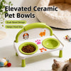 Elevated Double Ceramic Pet Bowl for Cats & Dogs