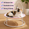 Round Elevated Pet Bed with Breathable Fabric