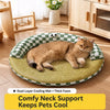 Round Woven Cat Bed with Removable Washable Mat