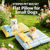 Striped Tatami-Style Pet Bed Mat with Pillow for Cats & Dogs