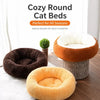Round Plush Pet Bed for Cats and Small Dogs