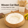 Woven Rattan Cat Bed for Cats and Small Dogs