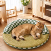 Round Woven Cat Bed with Removable Washable Mat
