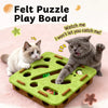 Cat Plush Pawing Toy with Three Bells – Square Design
