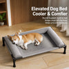 Elevated Three-Sided Faux Leather Dog Bed for Small to Medium Dogs