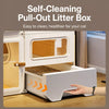 Multi-Level Plastic Cat House with Litter Box Compartment