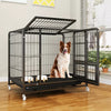 Iron Dog Crate with Potty Tray for Medium to Large Dogs