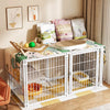 Indoor Metal Pet Playpen with Door and Roof for Cats & Small Dogs