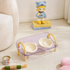 Double Pet Bowl Set with Slow-Feed Design and Splash Control
