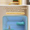 Multi-Level Cat Cage with Litter Box