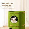 Multi-Level Cat Tree with Enclosed Houses & Scratching Boards