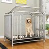 Iron Dog Crate with Potty Tray for Medium to Large Dogs