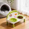 Elevated Double Ceramic Pet Bowl for Cats & Dogs