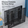 Metal Dog Crate with Removable Tray and Locking Casters