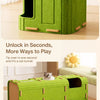4-Tier Solid Wood Cat Tree with Enclosed Hideaway and Scratch Pad
