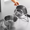 Elevated Pet Bowl Stand with Stainless Steel Bowls