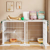 Indoor Metal Pet Playpen with Door and Roof for Cats & Small Dogs