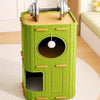 Multi-Level Cat Tree with Enclosed Houses & Scratching Boards