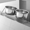 Elevated Pet Bowl Stand with Stainless Steel Bowls