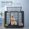 Metal Dog Crate with Removable Tray and Locking Casters