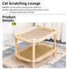 Two-Tier Wooden Cat Bed with Sisal Scratcher and Woven Mats