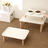 Elevated Pet Feeding Stand with Wooden Legs for Cats and Dogs