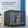Metal Dog Crate with Removable Tray and Locking Casters