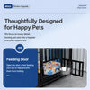 Metal Dog Crate with Removable Tray and Locking Casters