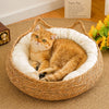 Woven Rattan Cat Bed for Cats and Small Dogs