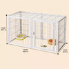 Indoor Metal Pet Playpen with Door and Roof for Cats & Small Dogs