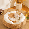 Woven Rattan Cat Bed for Cats and Small Dogs