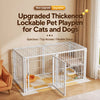 Indoor Metal Pet Playpen with Door and Roof for Cats & Small Dogs
