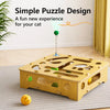 Wooden Cat Maze Toy with Scratch Pad