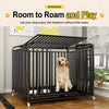Iron Dog Crate with Potty Tray for Medium to Large Dogs