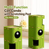 4-Tier Solid Wood Cat Tree with Enclosed Hideaway and Scratch Pad