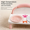 Elevated Double Ceramic Pet Bowl for Cats & Dogs