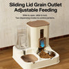 Pet Food and Water Bowl with Separate Compartments and Measured Feeding