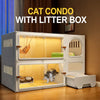 Indoor Cat House with Integrated Litter Box