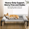 Elevated Three-Sided Faux Leather Dog Bed for Small to Medium Dogs