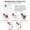 Retractable Cat Teaser Wand with Feather and Plush Attachments
