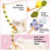 Wooden Cat Teaser Wand with Bell and Colorful Ribbons