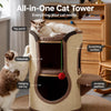 Multi-Level Sisal Barrel Cat Tree with Enclosed Cat Houses