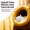 Enclosed Plush Pet Bed with Carry Handle for Cats and Small Dogs