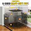Iron Dog Crate with Potty Tray for Medium to Large Dogs