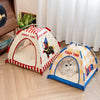 Foldable Semi-Enclosed Pet Tent Bed for Cats and Small Dogs
