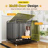 Iron Dog Crate with Potty Tray for Medium to Large Dogs