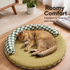 Round Woven Cat Bed with Removable Washable Mat