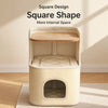 Square Sisal Cat Scratcher Barrel with Cat Resting Area